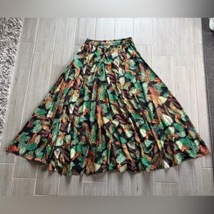 Christian Siriano Tropical Leafy A-Line Maxi Skirt Size Medium NWT